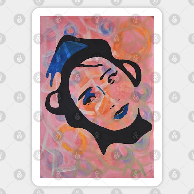 Asia Girl Art Painting Sticker by PrintsHessin